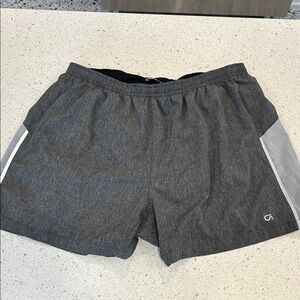 GAP Men's Charcoal Athletic Shorts with Light Gray Panels